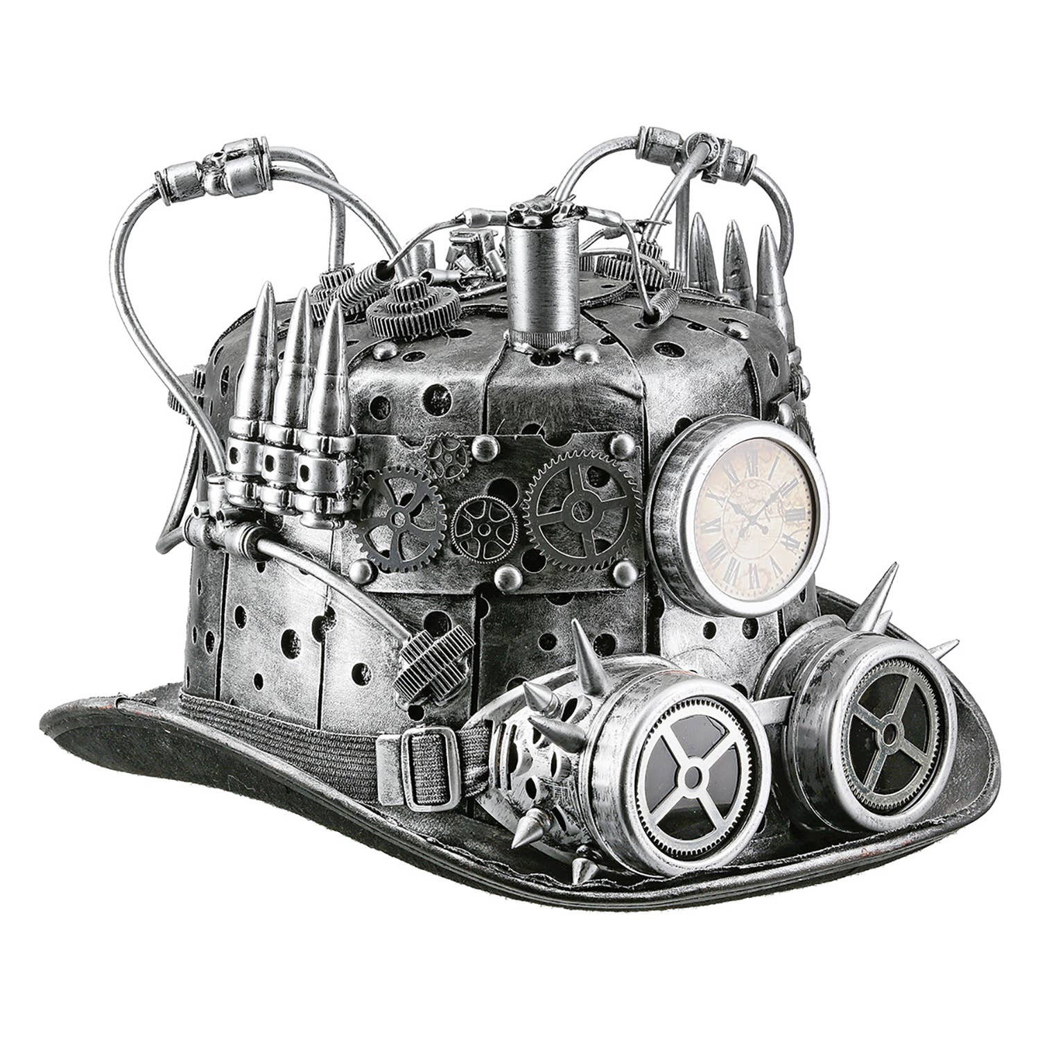 plata Sombrero cilindro steampunk plateado, alto 21 cm de venta al por mayor en Faire0