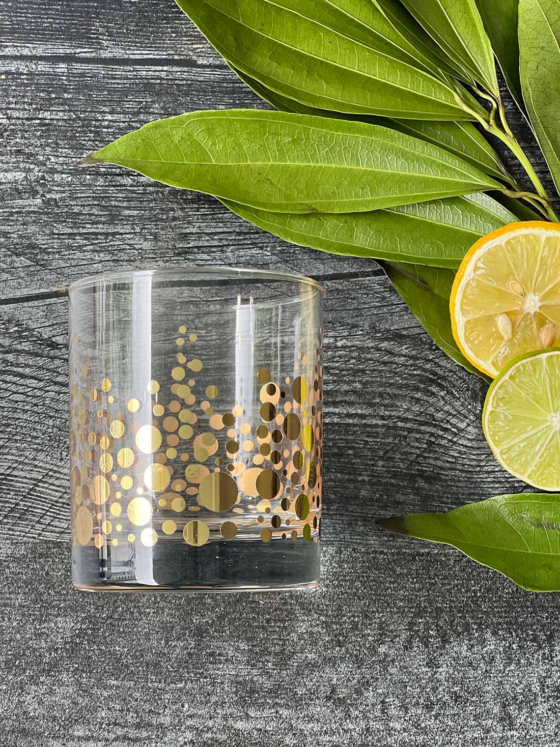 Scents and Feel - Vente Verres à cocktail/alcool - Lot de 6 spots à boire en or transparent1