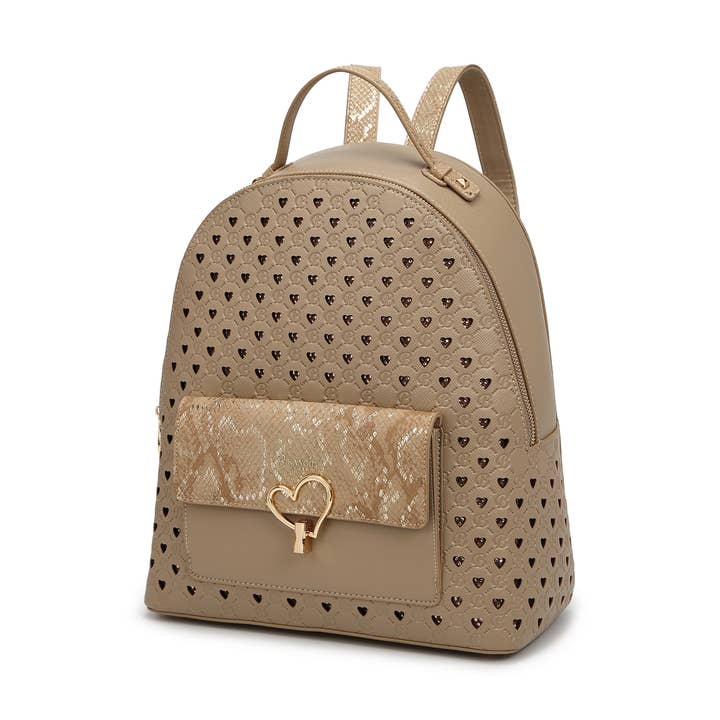 Brangio Italy Blush Heart-Embellished Backpack for wholesale by Brangio (Italy) Company Inc.