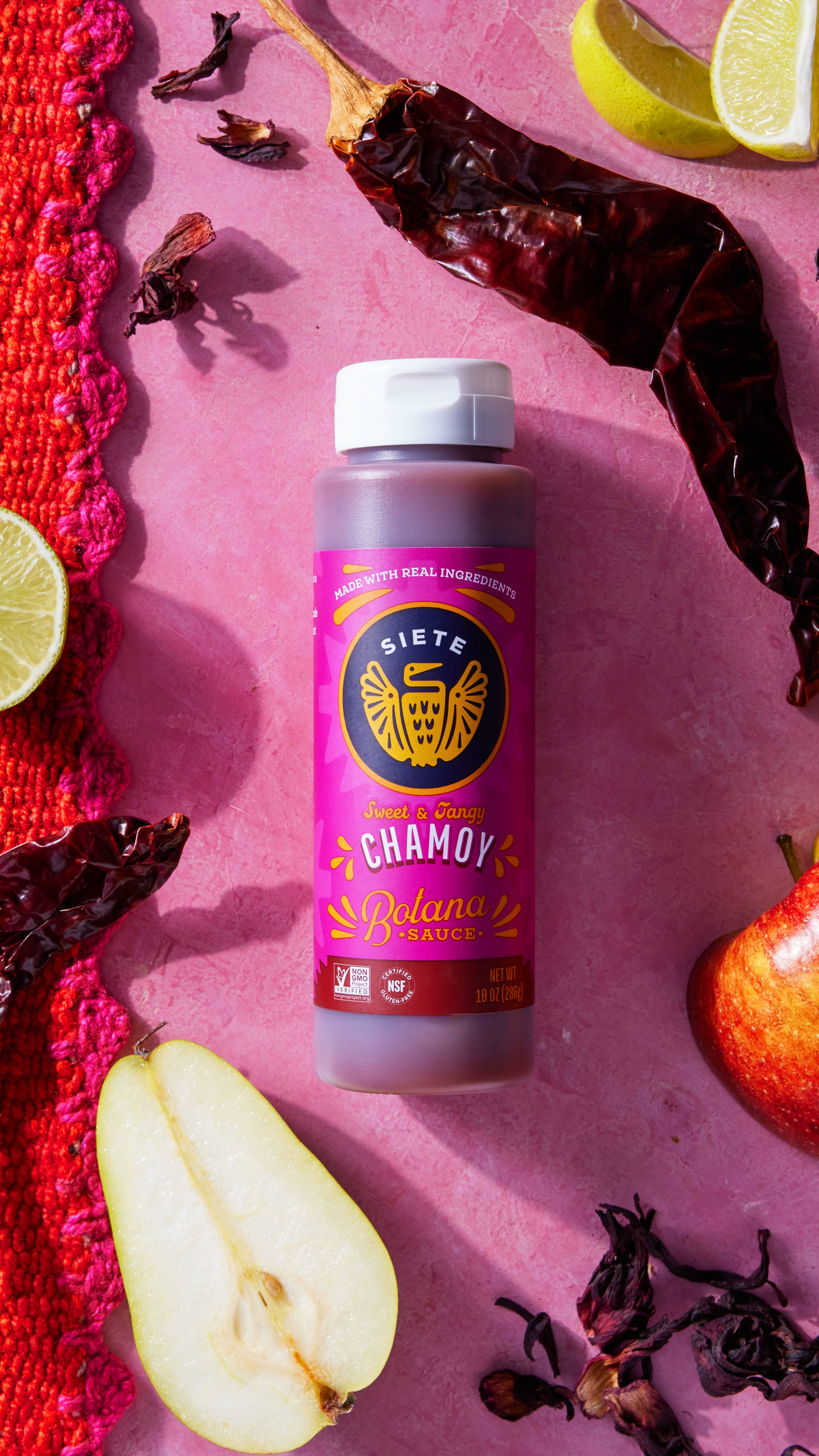 Siete Foods - Wholesale Hot Sauce - Chamoy Botana Sauce 16pk2