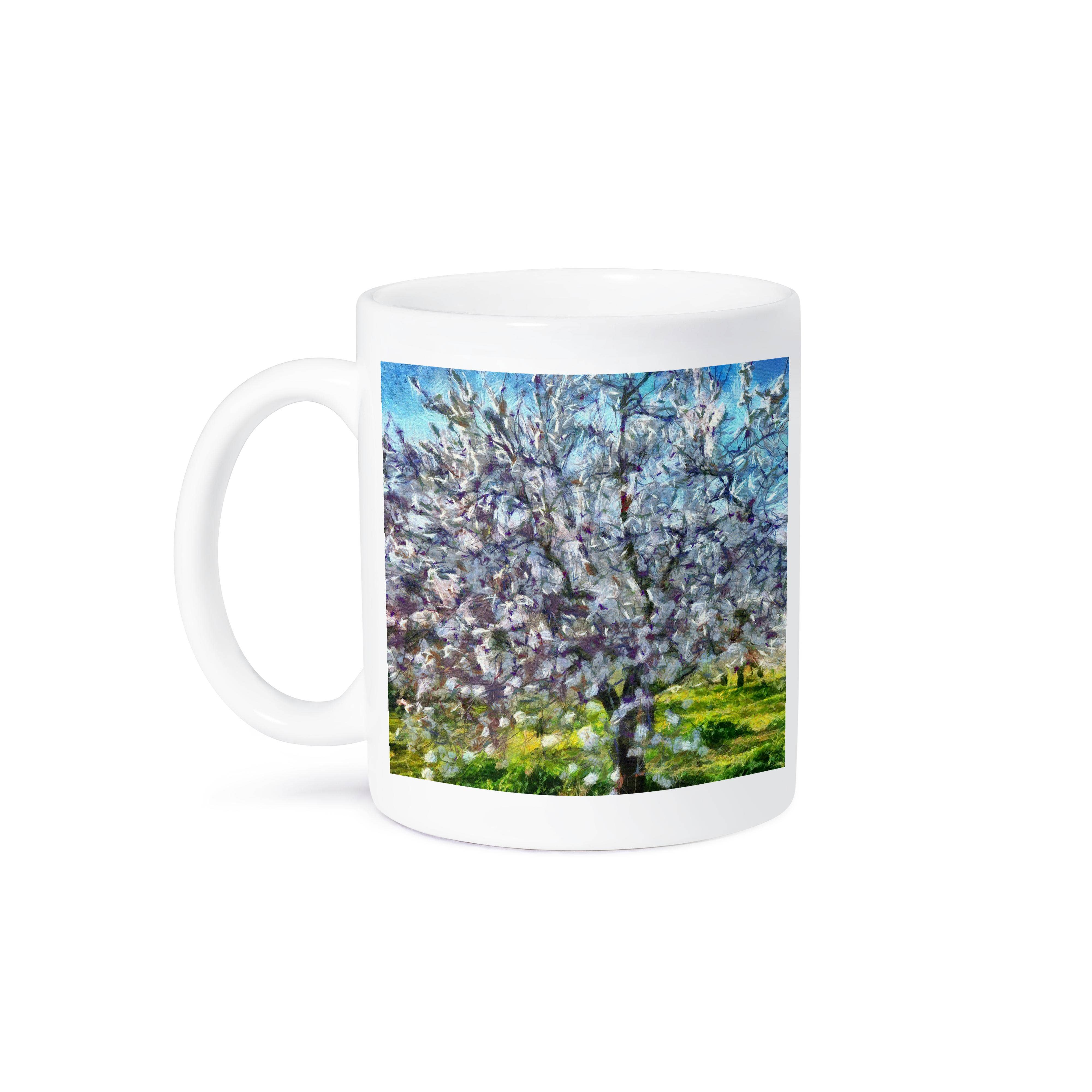 3dRose - Wholesale Coffee Mug - 3dRose, Almond Blossom Dot Art Painting, Mug8