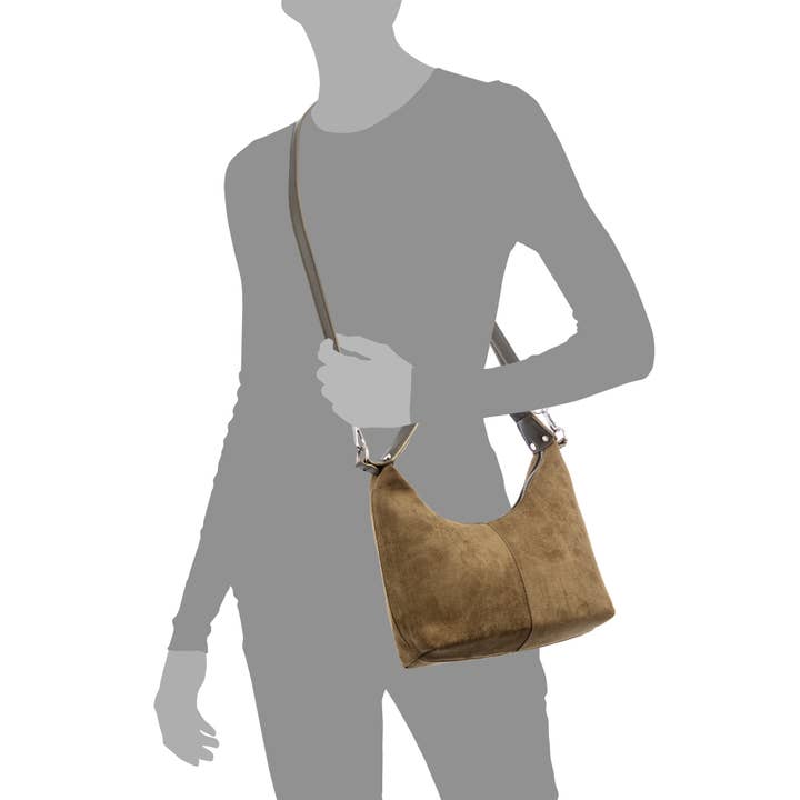 FIRENZE ARTEGIANI - Vendita all'ingrosso Tracolla - Donna - Atina borsa a tracolla in vera pelle scamosciata.5