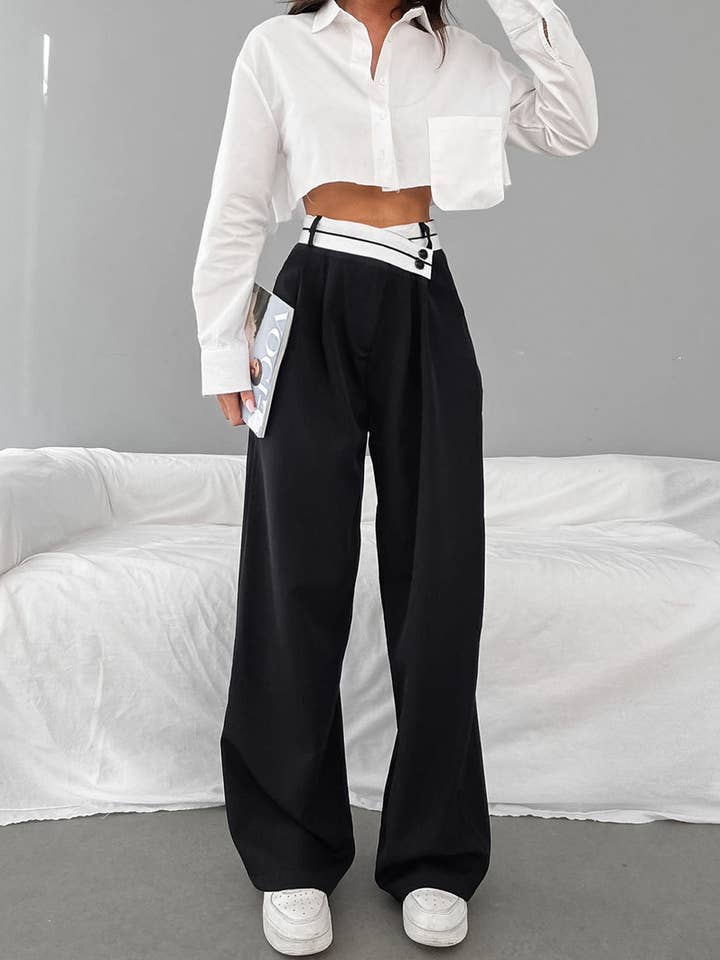 Contrast color suit trousers for wholesale by HIDDENBRAND