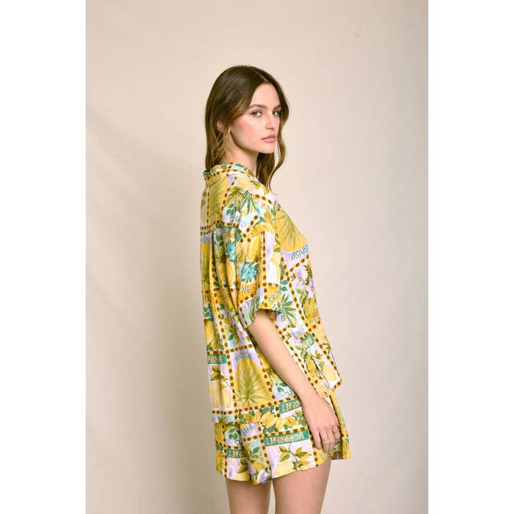 TROPICAL SUN Isla Palma Relaxed Shirt And Shorts Set for wholesale on Faire
