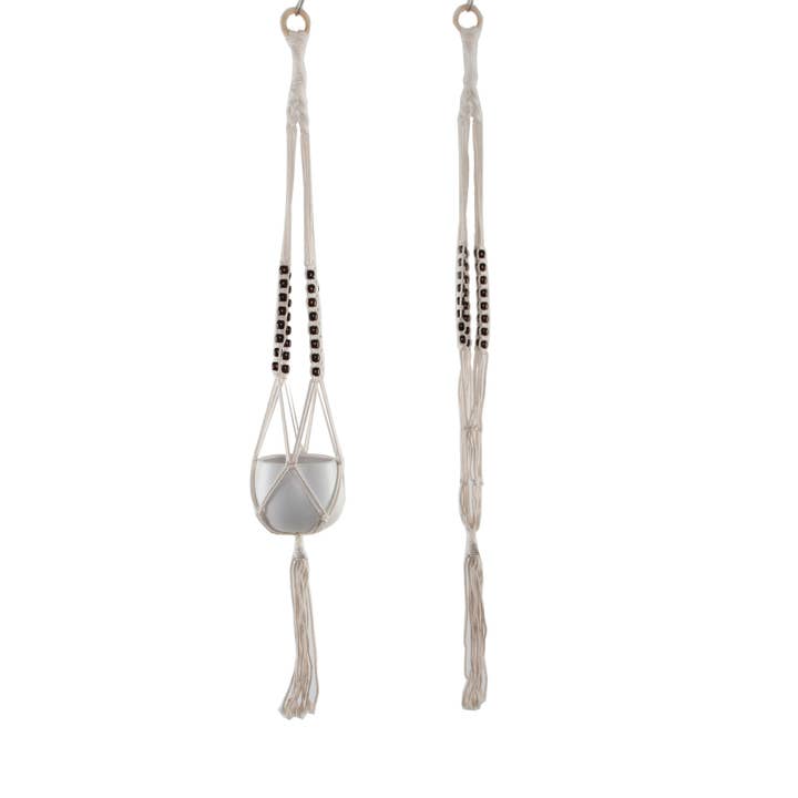 39" Tri-beaded Macrame Plant Hanger for wholesale by Flora Bunda Inc