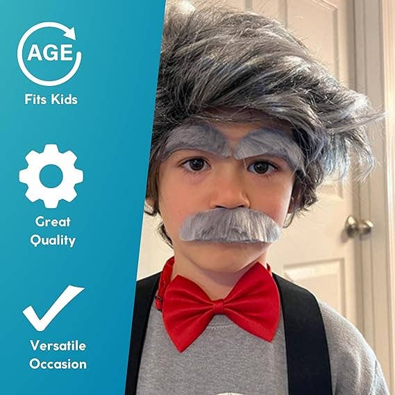 4E's Novelty - Vente Déguisement – enfant - Costume de Vieil Homme 4E's Novelty – Bretelles, Moustache, Sourcils & Nœud Papillon pour Enfants6