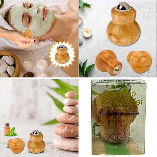 St. Louis Wholesale LLC - Wholesale Face/Beauty Roller - Naturally By Kingsley - Bamboo Facial Roller - For Naturally