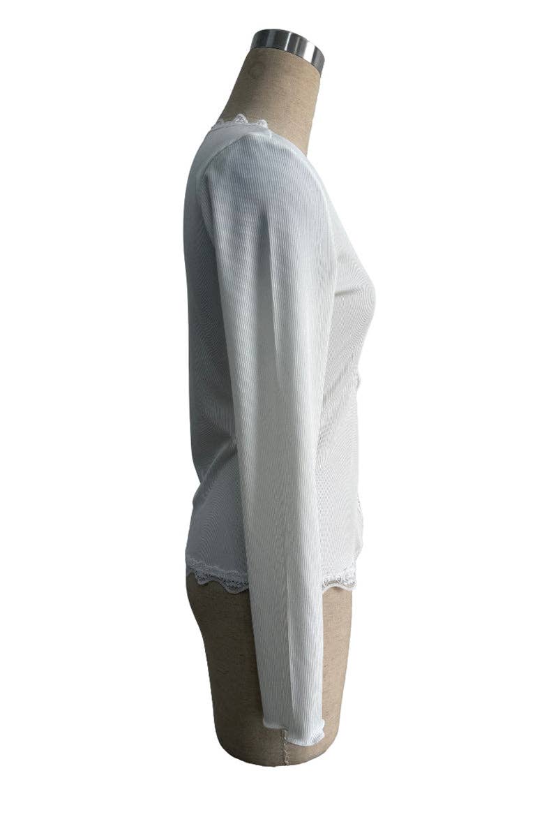 Mccolin - Wholesale Blouse - Dames - Blouse met Knoopsluiting en Kantafwerking6