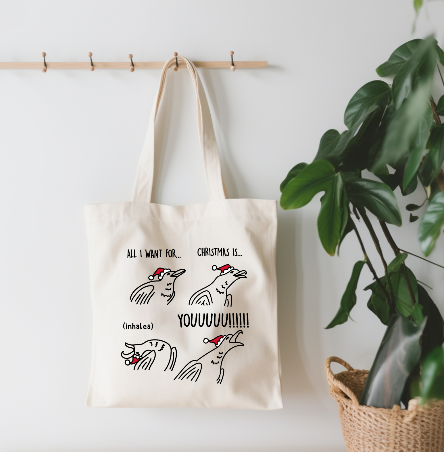 EnchantingSunshine - Vente Tote bag – femme - Sac fourre-tout en toile All I Want For Christmas Is YOU Seagull0