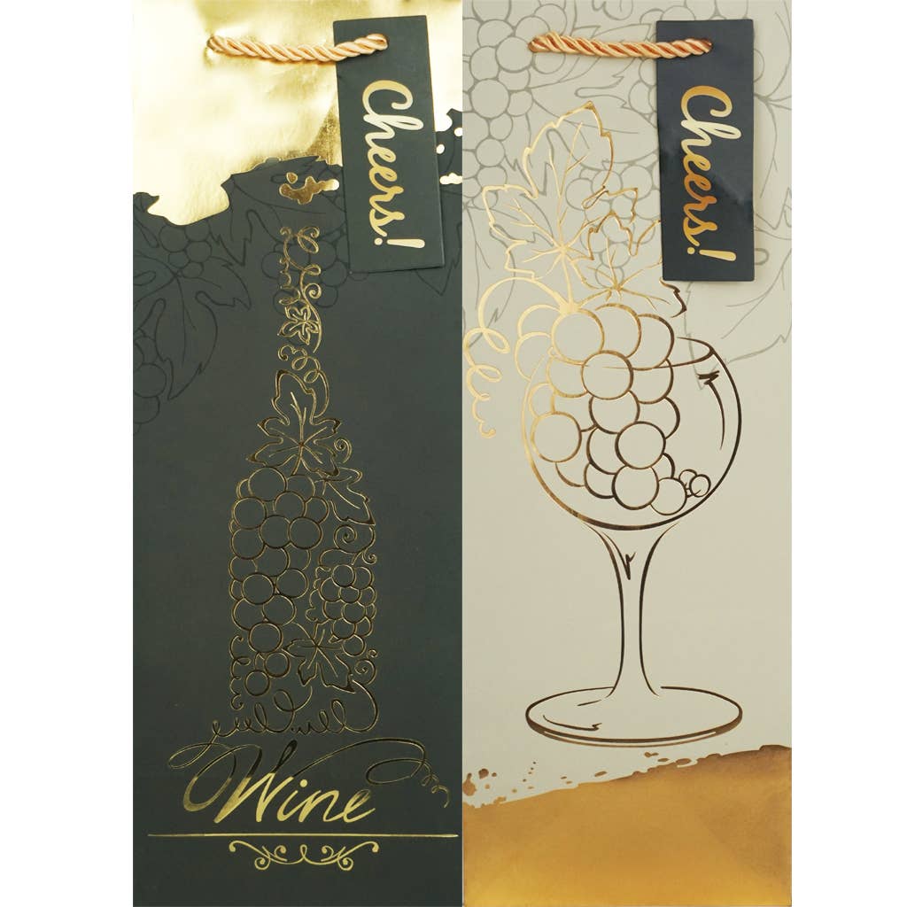 Angels Craft - Wholesale Wine Gift Bag - Wine Bag - Grape with gold foil Accents 1