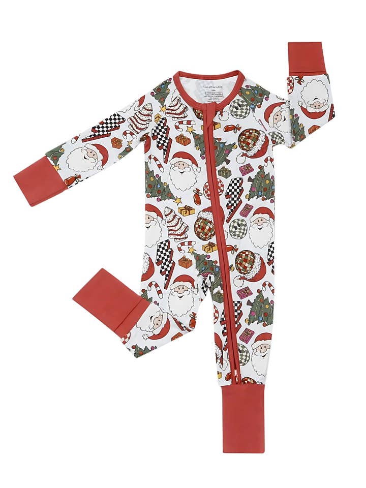 Lucky Panda Kids - Wholesale Jumpsuit - Baby - Bamboo Baby Clothing Zip Romper | Retro Christmas0