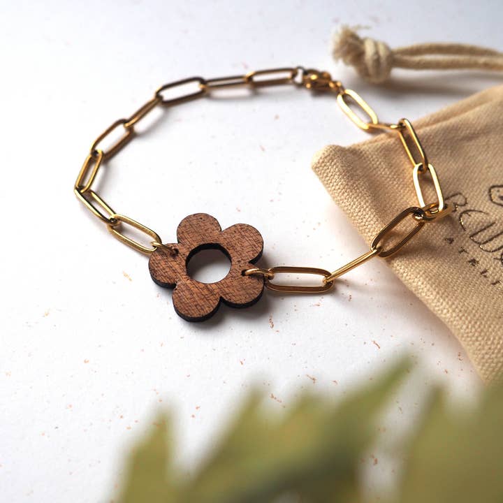 Rosa armbånd i ubehandlet bøgetræ eller mahogni for engroshandel hos Bewood