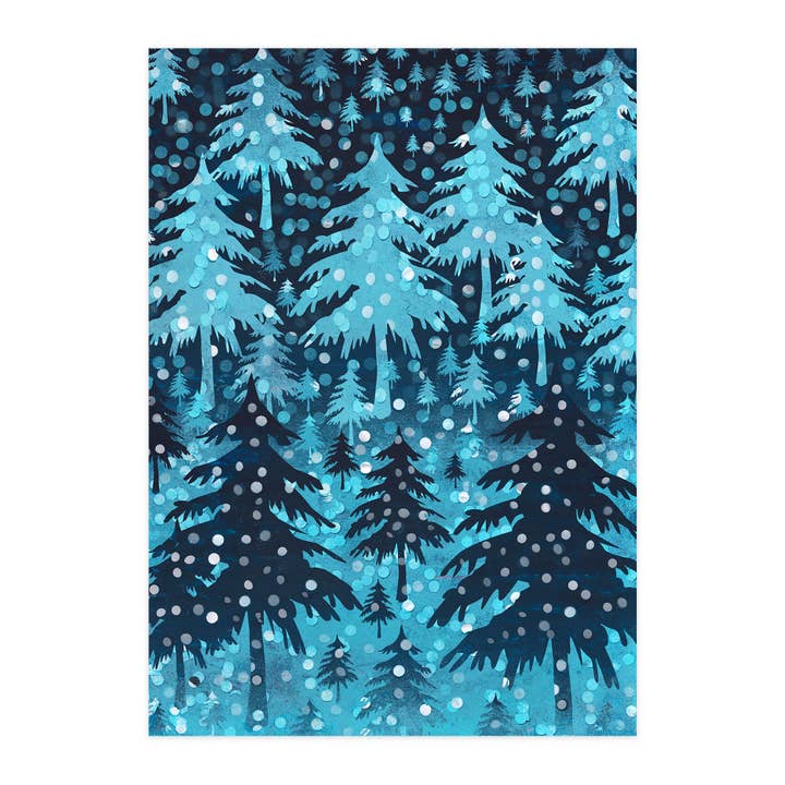 Cartão dobrável "Floresta de Inverno" por atacado de paruspaper. nutzfeine papeterie