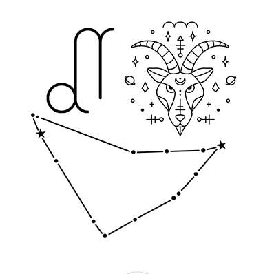 Stenbock Zodiac Constellation Tillfällig tatuering för wholesale av Sioou