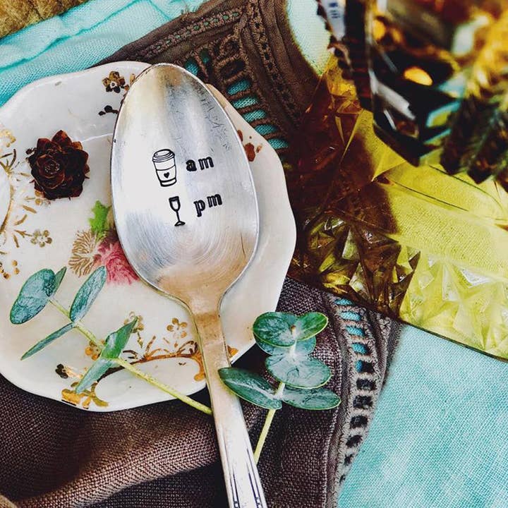 Am Pm cuillère pour la vente par Sweet Thyme Design