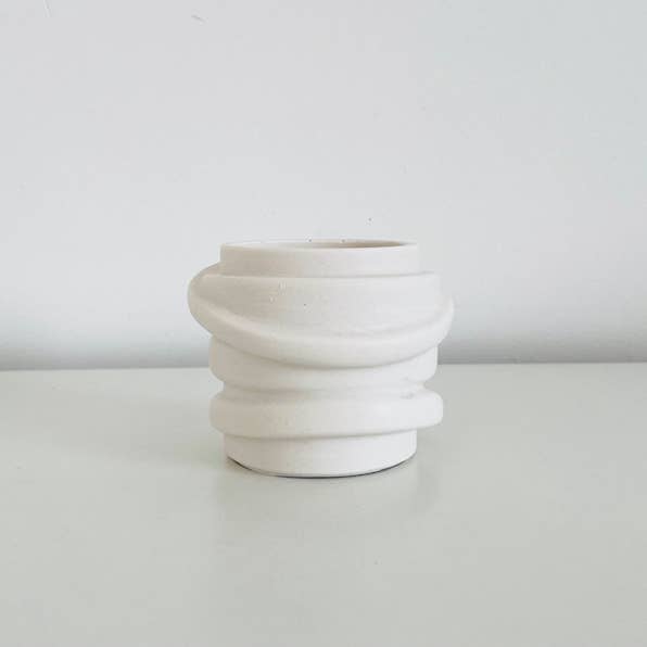 Hand cast flower pot/storer/candlestick - jesmonite for wholesale by Sweet-Deco Creative