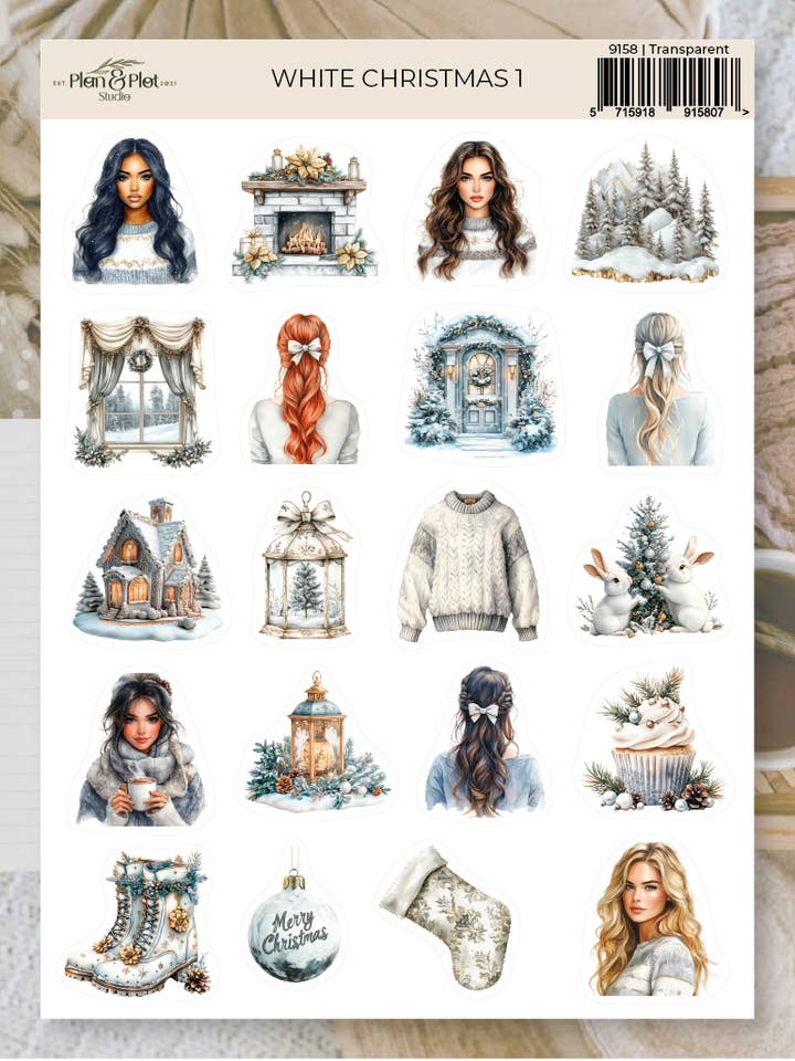 Weiße Weihnachten 1 | Aufkleber für den Großhandel von Plan & Plot Studio
