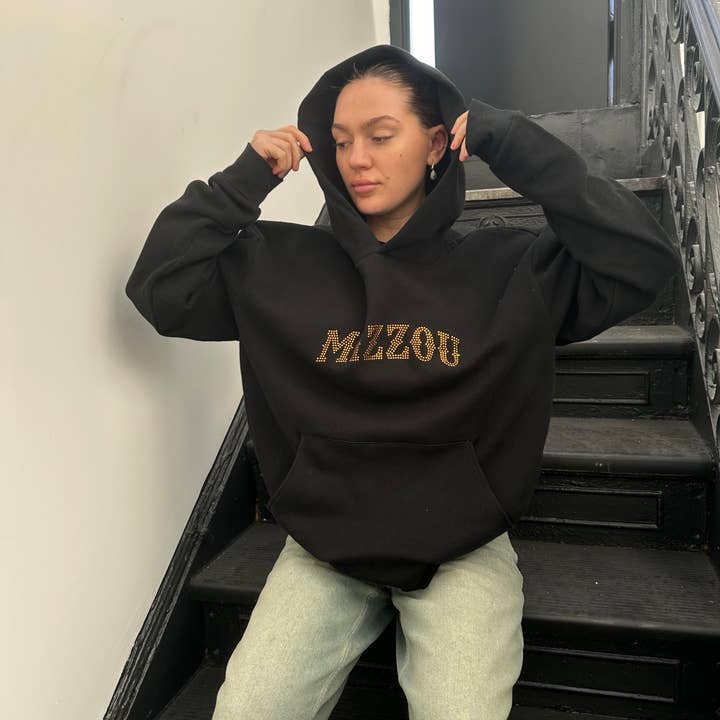 Recess Apparel - Wholesale Hoodie - Unisex - Mizzou Rhinestone Hoodie2