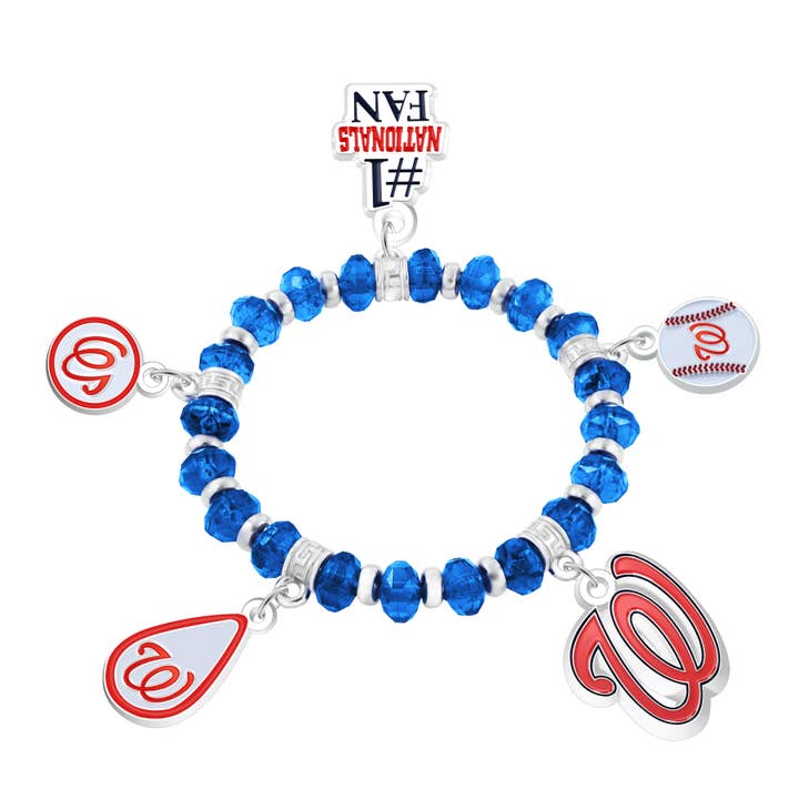 MLB Washington Nationals Five Charm Logo Beaded Bracelet för wholesale av Simran International