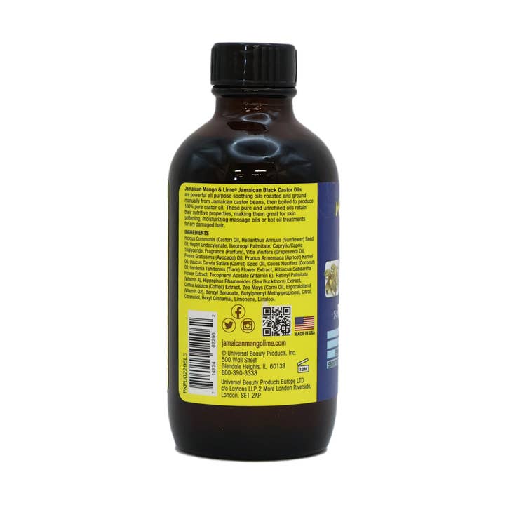 KT Supply – Engroshandel Hovedbunds-/hårkur – Jamaicansk mango lime sort ricinusolie, vitamin A D E, 4 oz