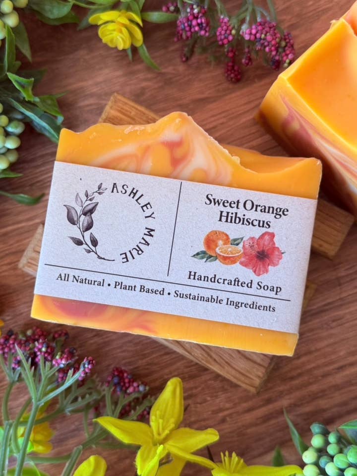 Zoete Sinaasappel Hibiscus Zeep | Opbeurende Handgemaakte Ambachtelijke voor wholesale door Ashley Marie Soap