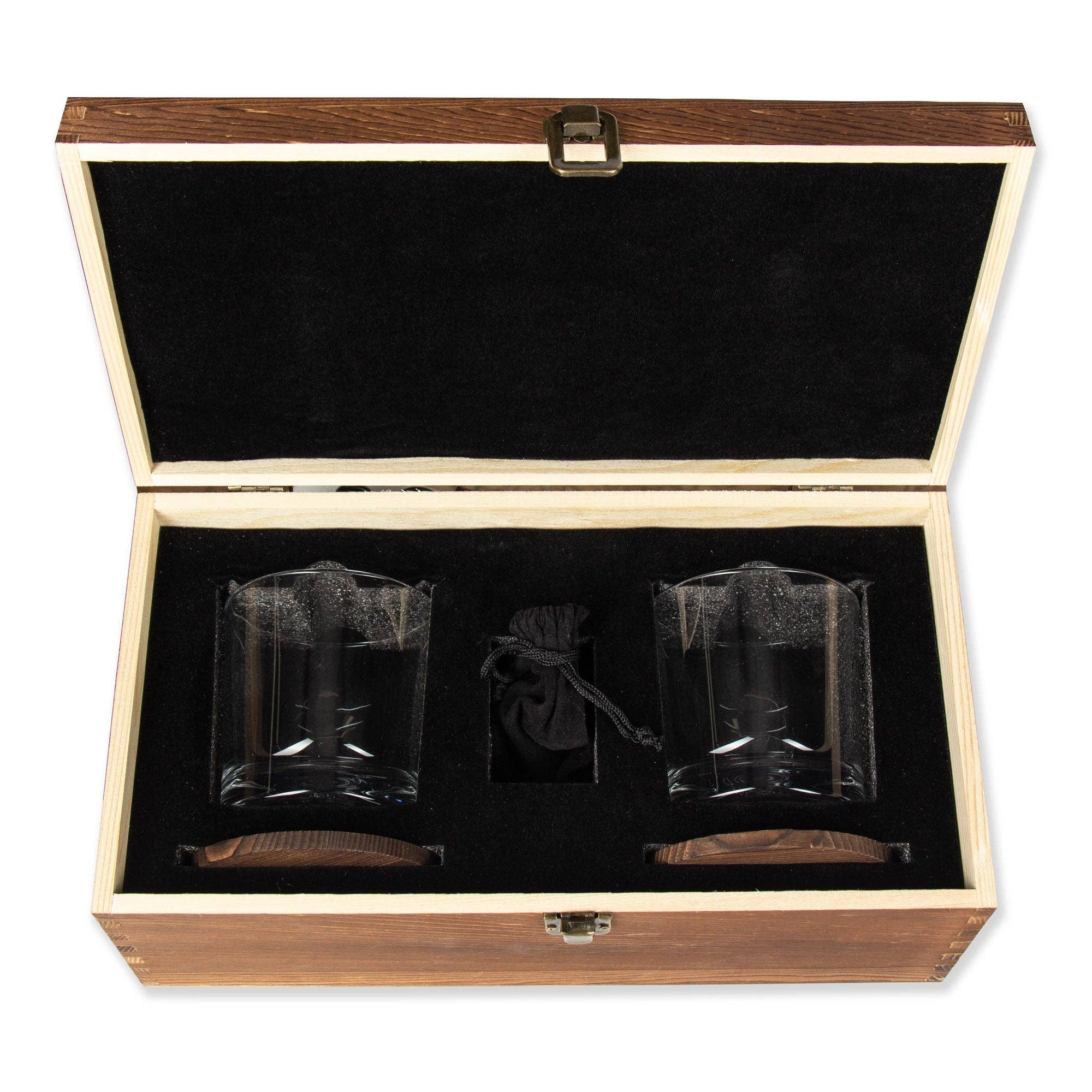 MB Brands Inc - Wholesale Cocktail/Liquor Glass - Whiskey Glass Set in Gift Wood Box4