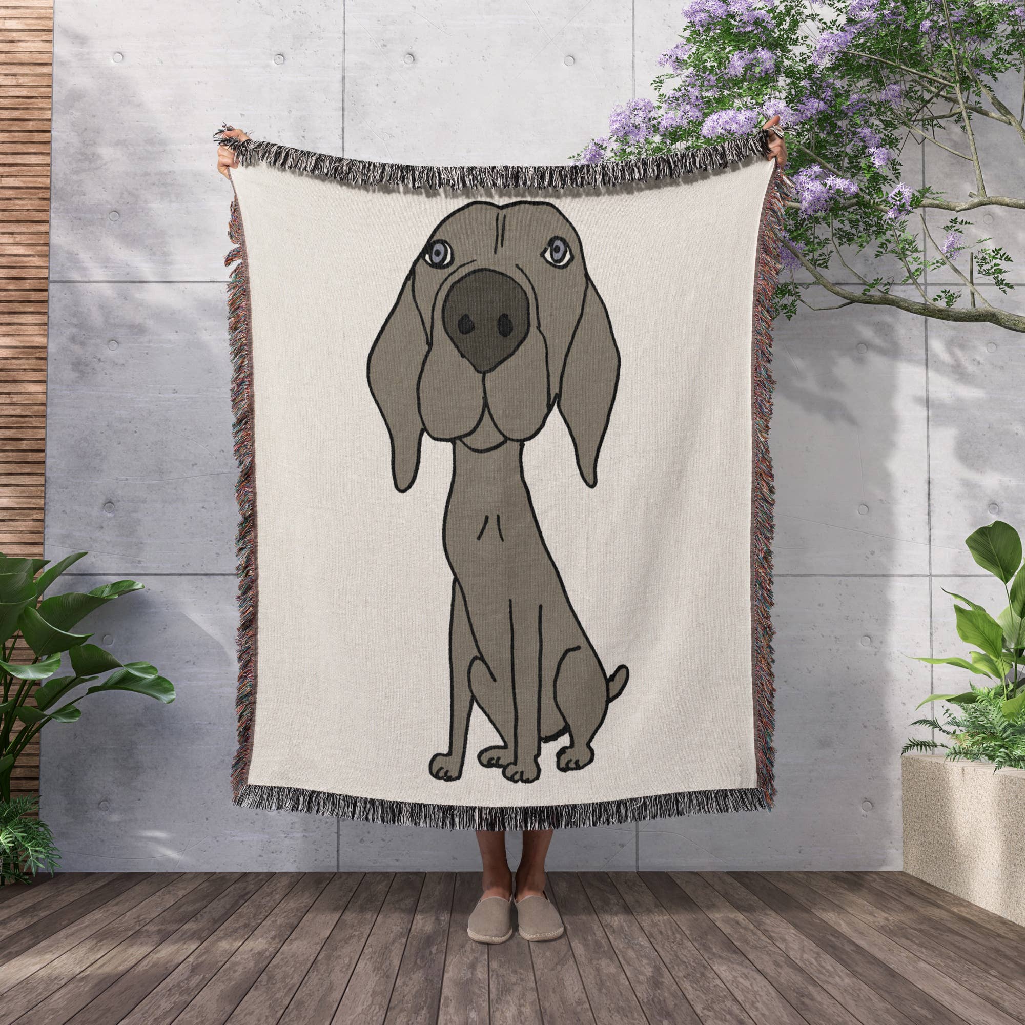 3dRose - Wholesale Throw Blanket - 3dRose, Cute Weimaraner Puppy Dog Cartoon, Blanket2