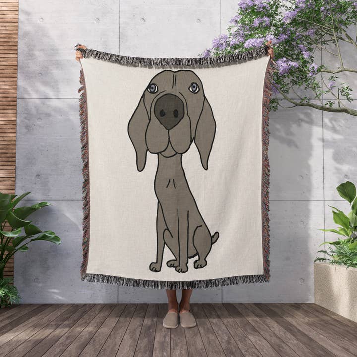 3dRose - Wholesale Throw Blanket - 3dRose, Cute Weimaraner Puppy Dog Cartoon, Blanket2