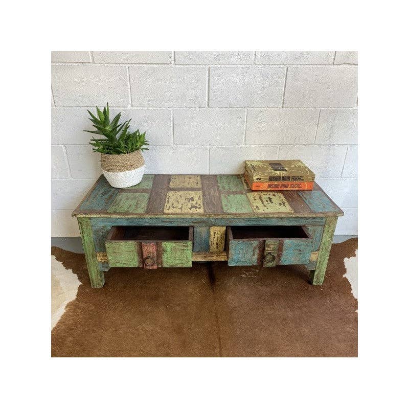 Paloma Black (Casa Natura Design, S.L.) – Engroshandel Konsolbord – Unik lavt skab ideelt til TV lavet af genbrugstræ1