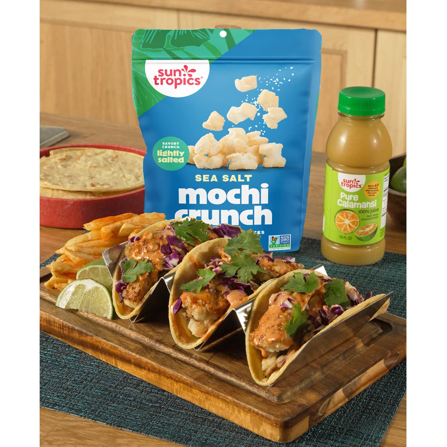 Sun Tropics – wholesale Puffed snack – Sun Tropics Mochi Crunch - Sea Salt, 12 x 3.5 oz5