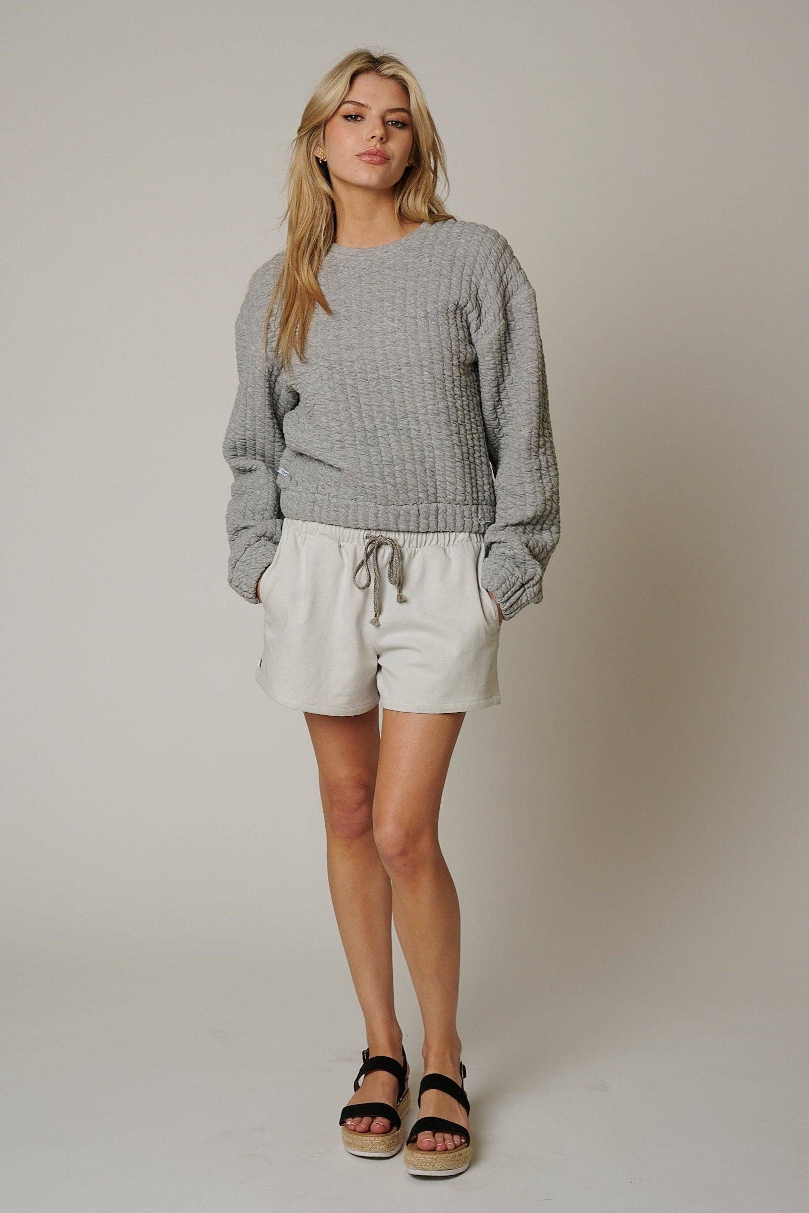 LEISURE LAB - Wholesale Knit Sweater - Women's - WOMENS QUILT CREWNECK SWEATER4