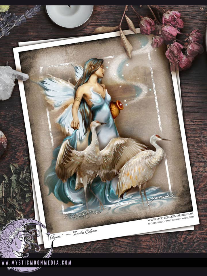“Aquarius” Fadas de Fantasia Impressão Arte por atacado de Mystic Moon Media LLC