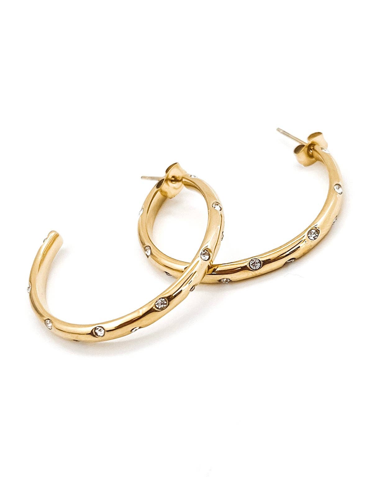 BELJOY - Wholesale Hoop Earrings - Elisha Diamond Crystal Hoop Earrings || Choose Color0