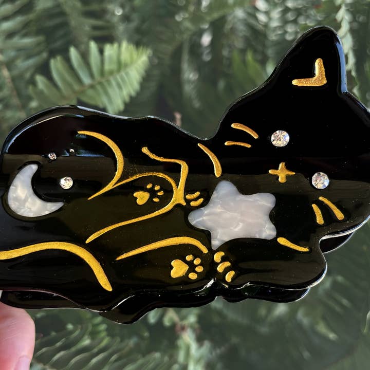 Cambrasine - Wholesale Hair Clip - Women's - Midnight Sky Kitty Hair Claw Clip