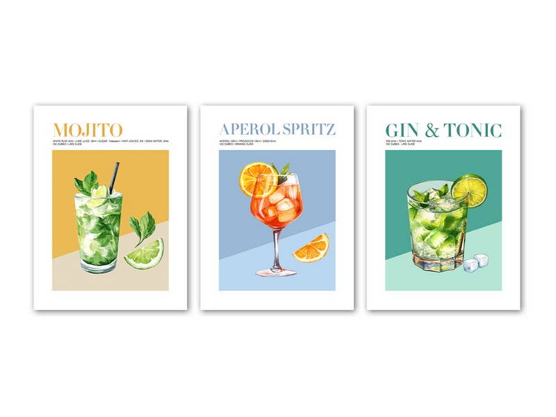 Cubby House by Malmar - Wholesale Decorative figurine - 40x50cm Canvas With Cocktail Design 3 Asstd