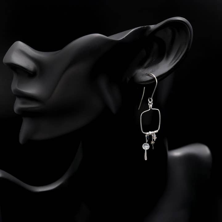 AG 925 JEWELLERY - Wholesale Dangle Earrings - Sterling Silver Aquamarine & Kyanite Bead Earrings3