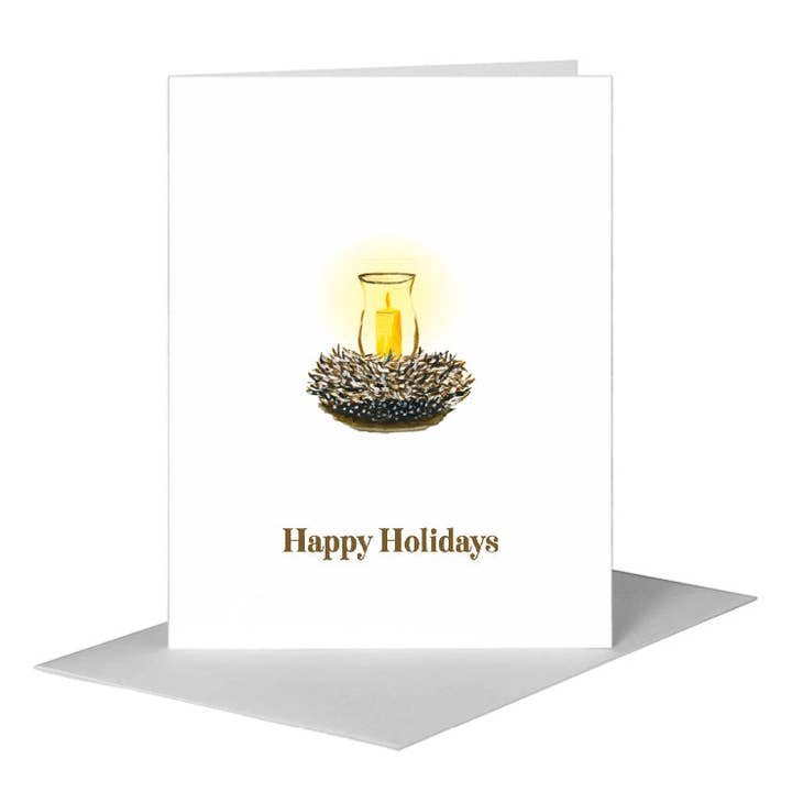 Kerze & Zweige, Grußkarte (#7046E) für den Großhandel von Printed Canvas