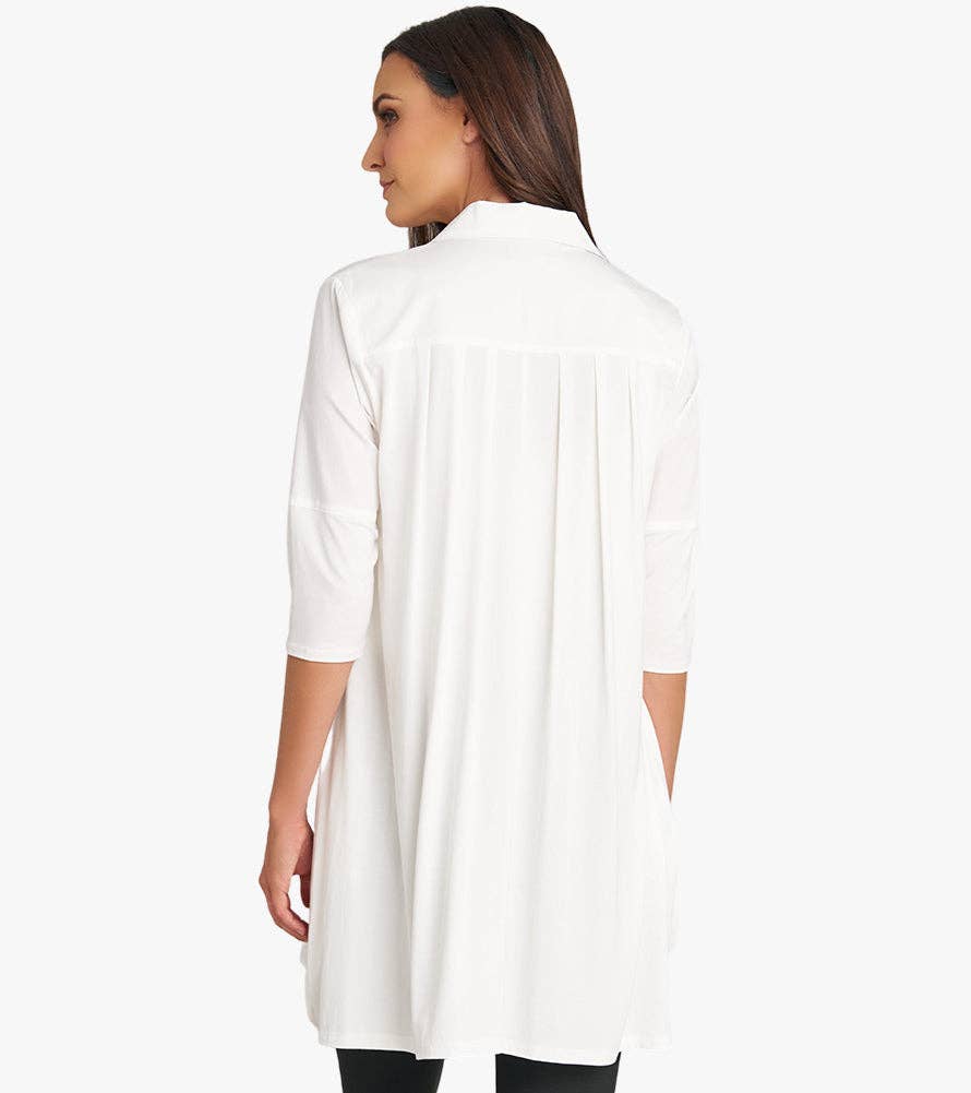 Stella Carakasi - Wholesale Tunic - Women's - Women's 3/4 Sleeve A-Line Cotton Poplin Tiburon Tunic Icon54
