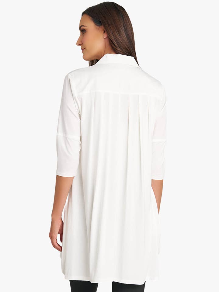 Stella Carakasi - Wholesale Tunic - Women's - Women's 3/4 Sleeve A-Line Cotton Poplin Tiburon Tunic Icon54