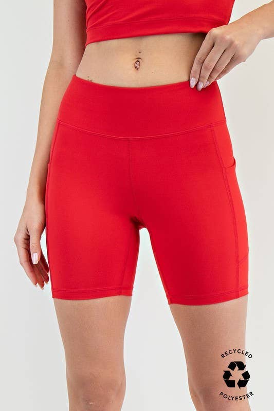 Sunday Morning - Wholesale Athletic Shorts - Women's - P406237-Butter Soft 6 Inch Biker Short with Pockets14