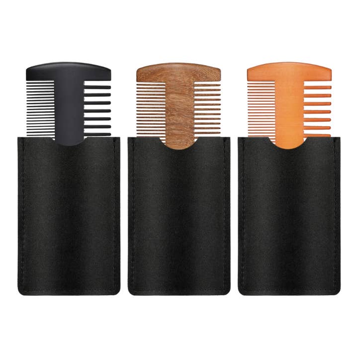 Double-Sided Sandalwood Beard Comb for wholesale by CPTN BEARD CO.
