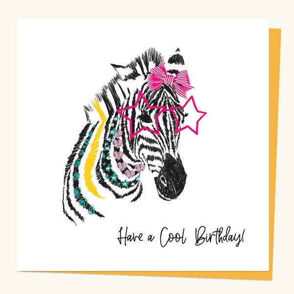Dotty About Paper – wholesale Birthday card – Kids Birthday Card - Cool Zebra