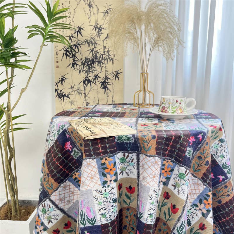 ACNITE(We cover U.S. import duties) - Wholesale Tablecloth - Vintage Green Bamboo pattern floral soft tablecloth4