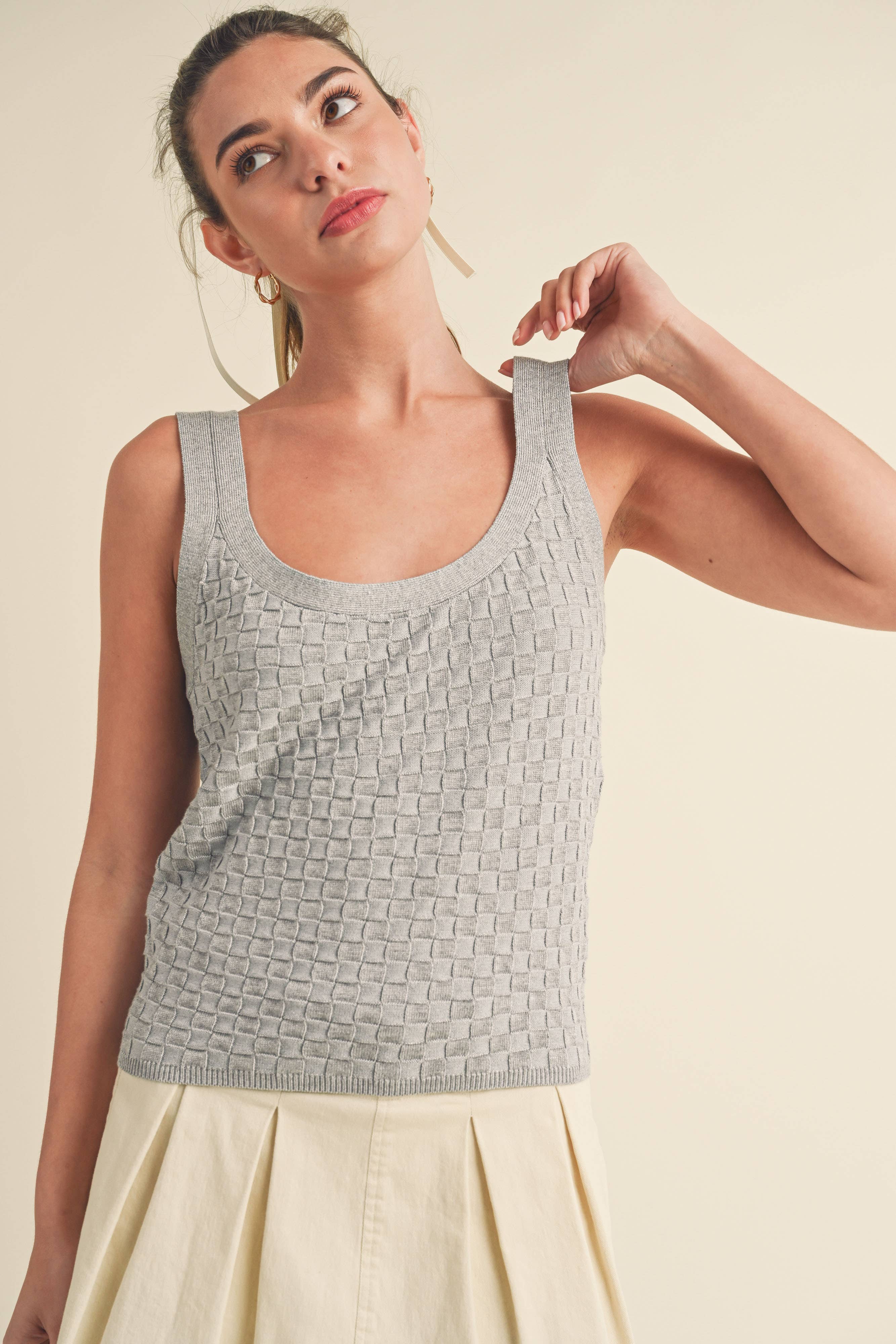 AEMI + CO – wholesale Linne (Tryckt) - Dam – 360BN Gull Knit Tank 121