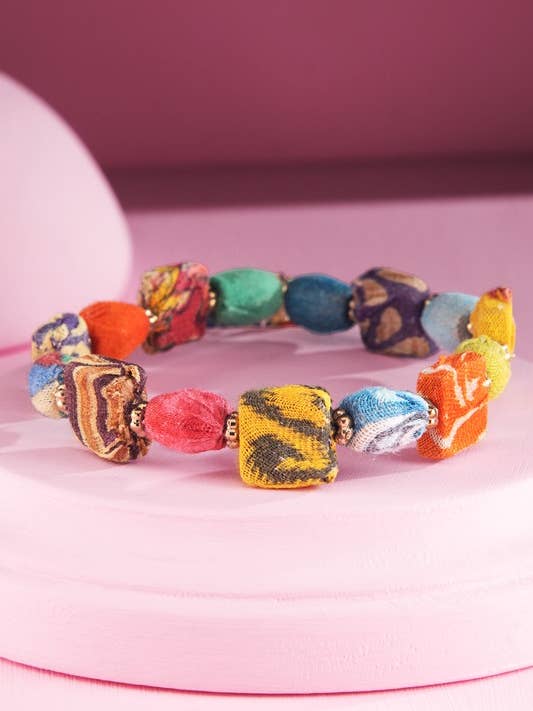 Handmade Round & Square Beaded Stretchy Bracelet for wholesale by Urbanista