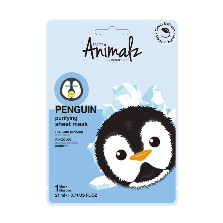 Maschera in tessuto purificante Animalz Penguin Lb00376 per la vendita all'ingrosso da parte di TRENDING CORPORATE