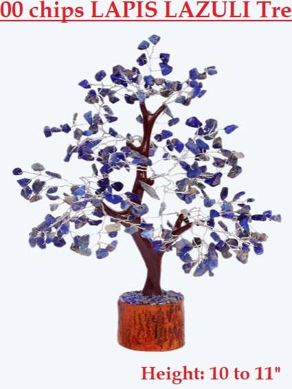 Lapis Lazuli Gemstone Tree (500 chips - silver wire Tree) for wholesale by jiomind