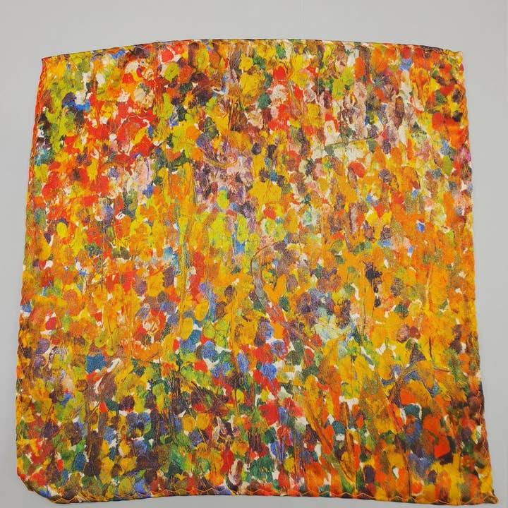 Magic Hill - Mercantile – wholesale Scarf – Unisex – 100% Silk handkerchief scarf pocket square art print inspired by Bruce Mishell