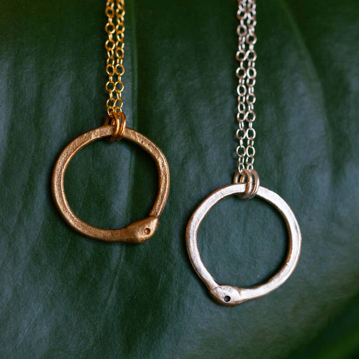 The Cyprus Cabinet - Wholesale Pendant/Charm Necklace - Ouroboros Snake Charm Necklace | Sterling Silver or Brass0