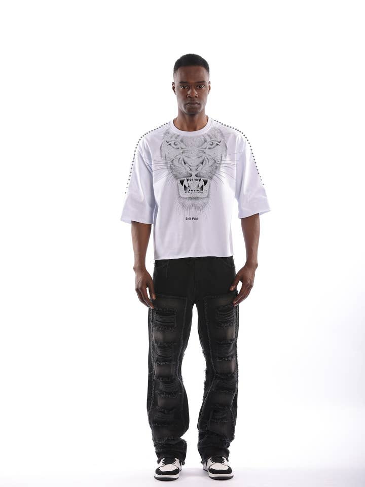 🐅 “Savage Spirit” Tijger Graphic T-shirt – Oversized Streetwear Energie - S25 - 1396 voor wholesale door LEFT POINT